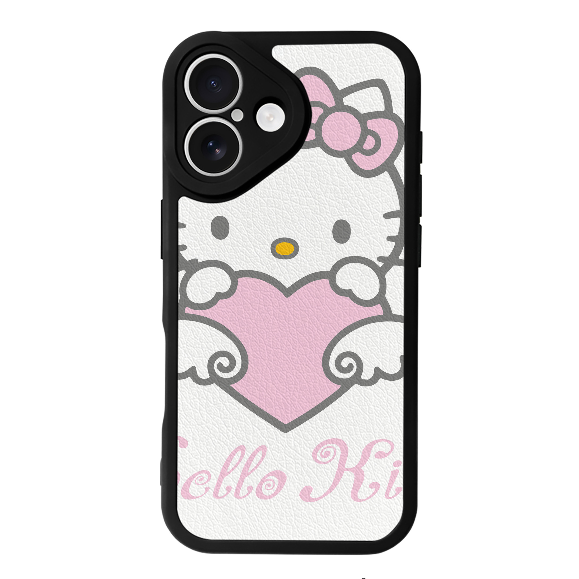 （画像用） Hello Kitty ハローキティ 【iPhone 16シリーズ対応】シリコンスマホケース（レザー調） 材質：シリコン